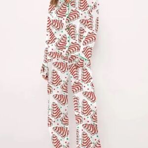 SHESHOW 2 Christmas Tree Cakes Print PJ Sets